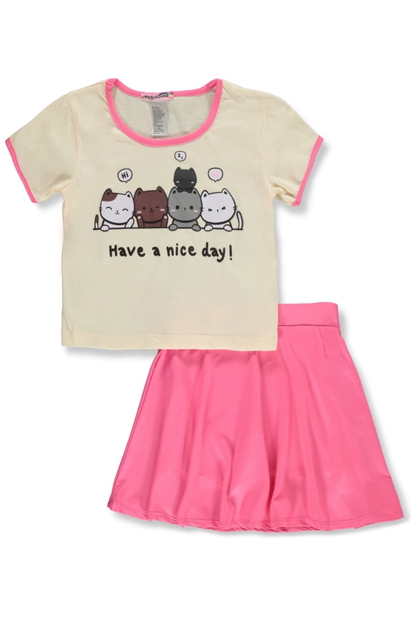 Girlsquad Girls' 2-Piece Skirt Set Outfit Color: pink Size: 6x