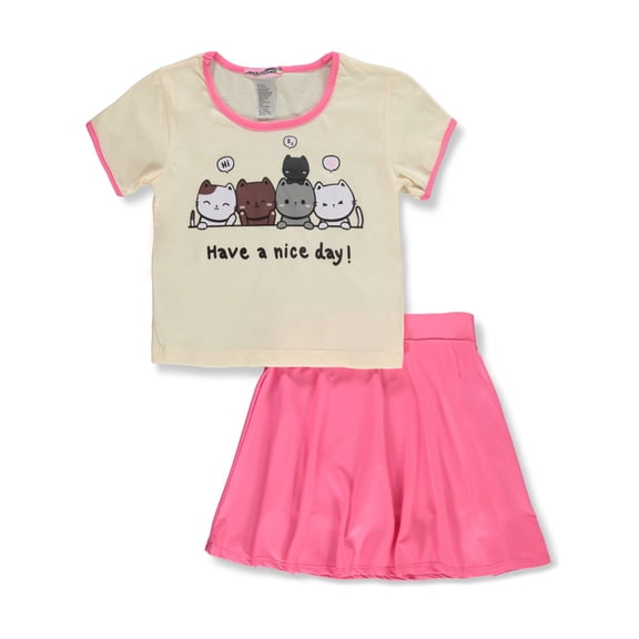 Girlsquad Girls' 2-Piece Skirt Set Outfit Color: pink Size: 6x