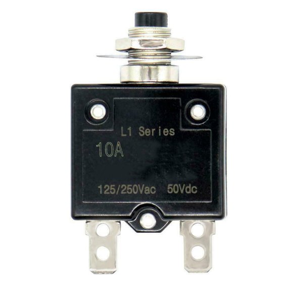 Girlsshop 1Pc 50Vdc Overload Protector 125-250V Manual Reset Button Protective Motor 5-30A,10A