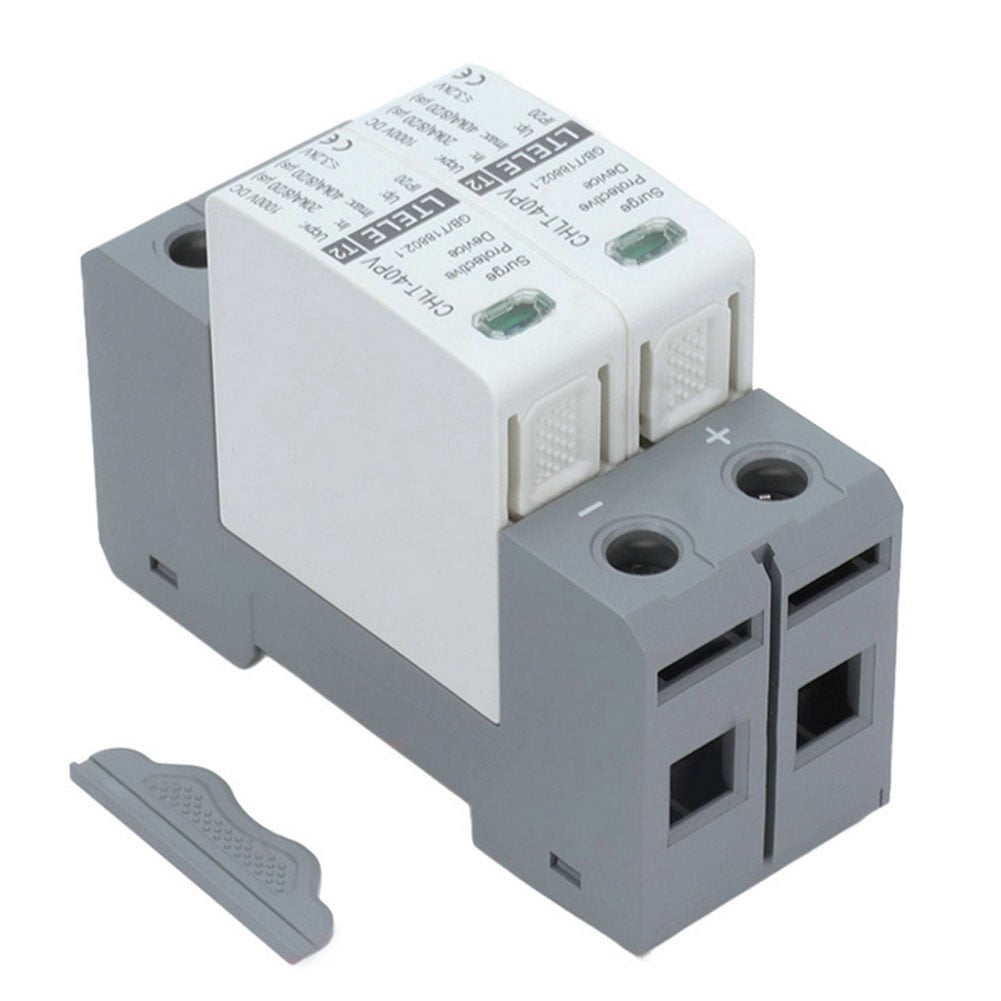 Girlsshop 2 Pole 500/1000V Solar Dc Surge Protector Protection Device Dc 20-40Ka, 2P40KA 500DC
