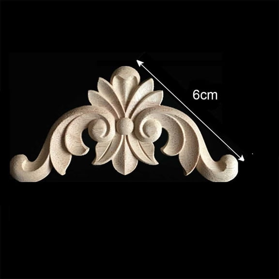 Girlsshop 4X Wooden Carved Corner Onlay Furniture Applique Mouldings Decal Diy Home Decor,6x6cm