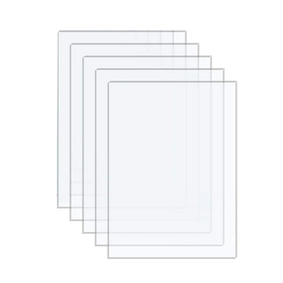 Girlsshop 5 Pcs Clear Acrylic Sheet Transparent Board 1Mm for Picture Frame Glass,5X7Inch