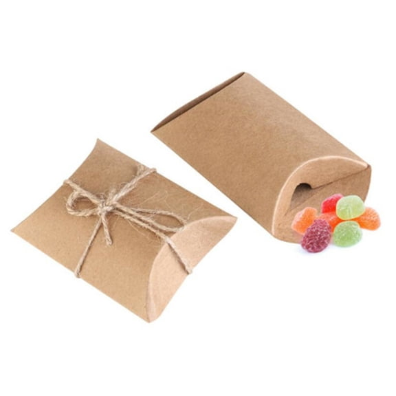 Girlsshop 50*Brown Kraft Paper Box For Party Wedding Favors Candy Jewelry Packing Lot