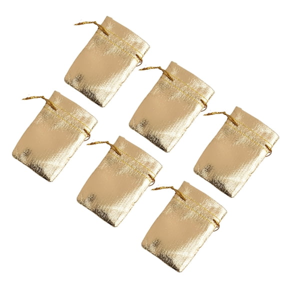 Girlsshop 50Pcs Gold Silver Organza Drawstring Pouches Candy Gift Bag Decoration,Silver5*7cm