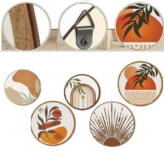 Girlsshop 5Pcs Wooden Wall Art Deco Five Wall Decorations In Different Patterns