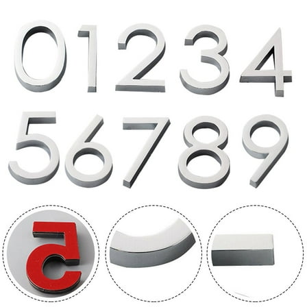 Girlsshop 60Mm Self Adhesive Home Door Number Sign Modern House Hotel Room Numerals,0
