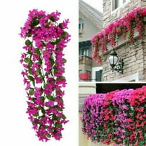Girlsshop Artificial Wisteria Fake Flowers Vine For Hanging Basket Wedding Outdoor Decor,Purple