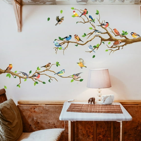 Girlsshop Bird Tree Branch Wall Stickers Decal Kid Nursery Baby Decor Office Background