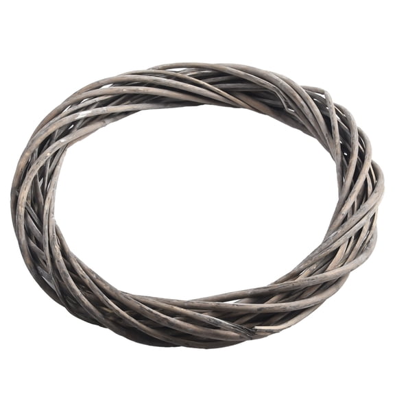 Girlsshop Christmas Rattan Ring Wreath Wicker Vine Garland Hanging Wedding Grey Wreath,25cm