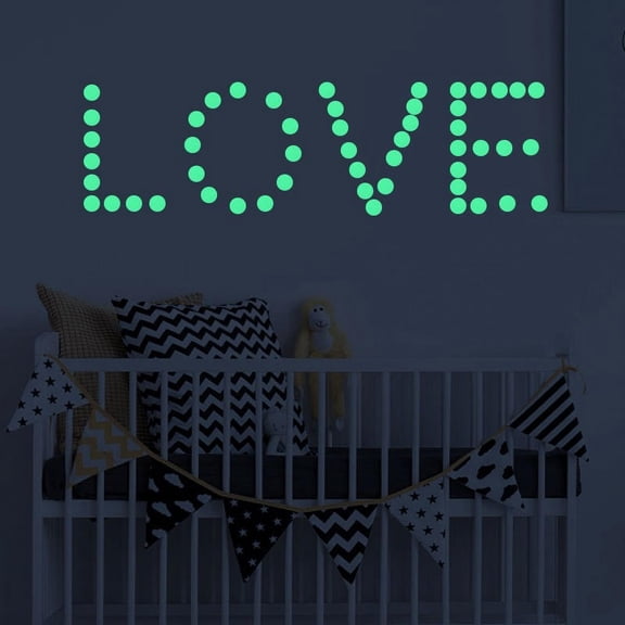 Girlsshop Diy Glow In The Dark Wall Stickers Luminous Fluorescent Round Dot Pvc