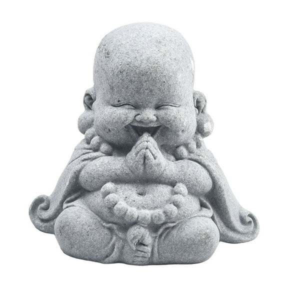 Girlsshop Fat Smiling Buddha Garden Ornament Sandstone Effect Outdoor indoor Statue Decor,B