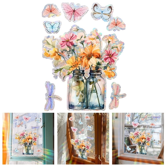 Girlsshop Floral Rainbow Maker: Stunning Daisy Wall Sticker For Window Or Bedroom