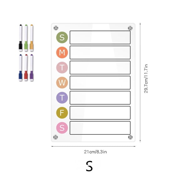 Girlsshop Magnetic Transparent Acrylic Note Board and Erasable Refrigerator Magnet,1