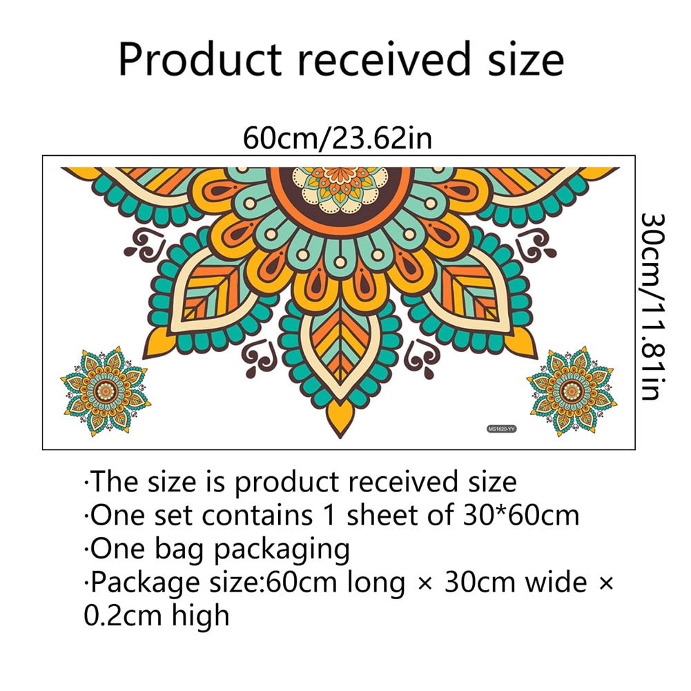 Girlsshop Mandala Lotus Vinyl Wall Sticker Lotus Flower Datura Zen ...