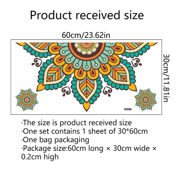 Girlsshop Mandala Lotus Vinyl Wall Sticker Lotus Flower Datura Zen Decor Decals Sticker