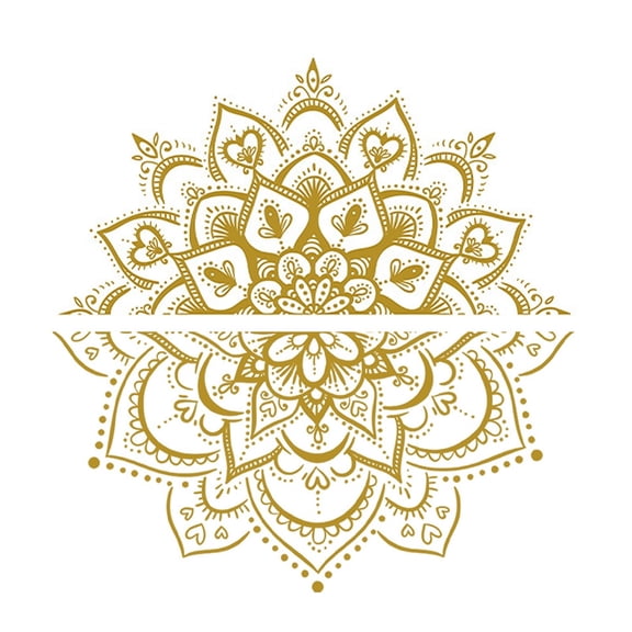 Girlsshop Mandala Lotus Vinyl Wall Sticker Lotus Flower Datura Zen Decor Decals Sticker