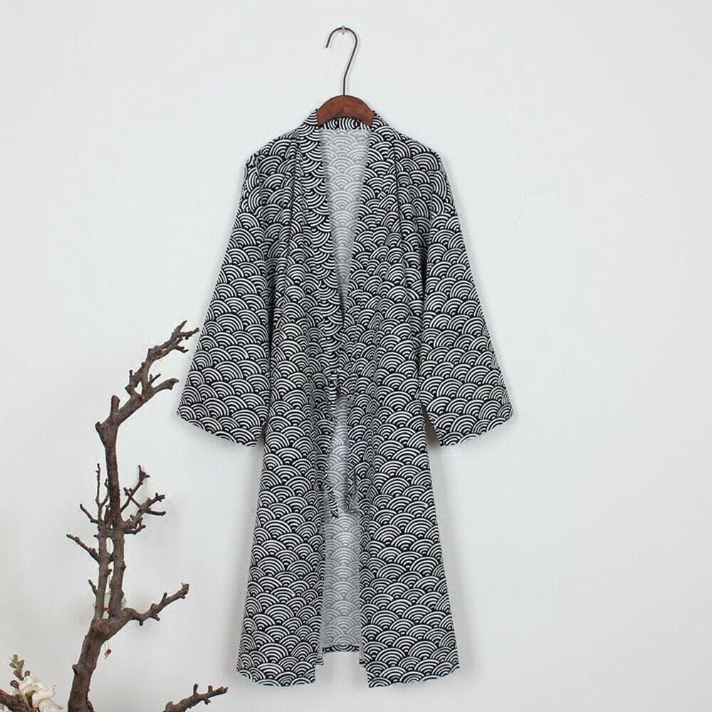 Girlsshop Men'S Japanese Classic Bathrobe Kimono Yukata Traditional ...