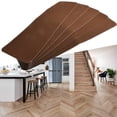thumbnail image 1 of Girlsshop Non-Slip Solid Wood Carpet Stair Treads Floor Stair Protectors Device Wash Mat,5PCS-Brown, 1 of 10