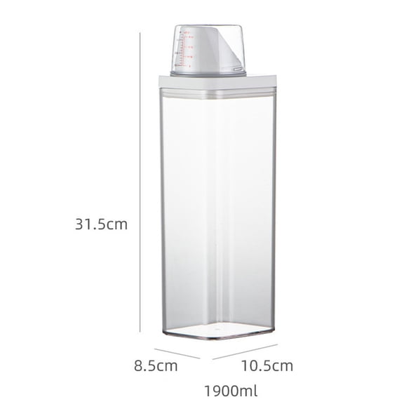 Girlsshop Plastic Laundry Washing Up Powder Container Soap Detergents Storage Box Lid,1900Ml