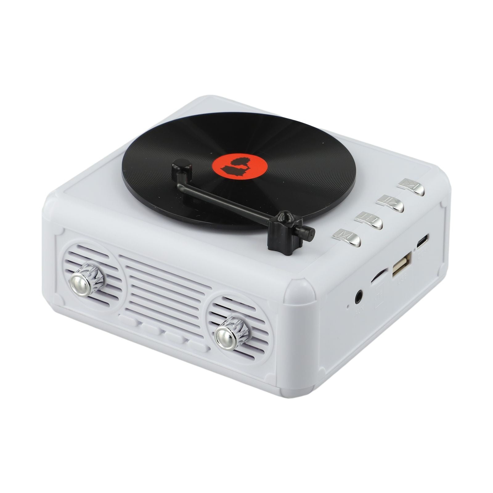 Girlsshop Portable Fm Radio Buil-in Speaker Retro Cd Player Bluetooth-Compatible Speaker