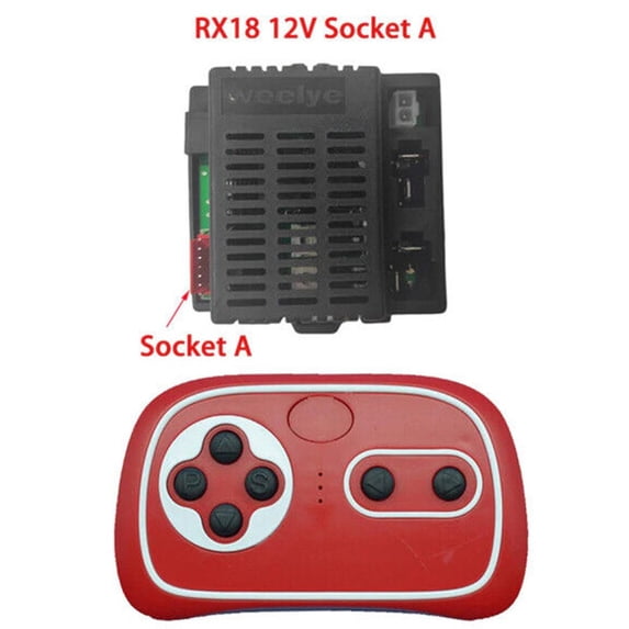 Girlsshop Receiver 6V 12V 24V and 2.4G Rc for Children'S Electric Toy Car,RX18 A 12V Full set red