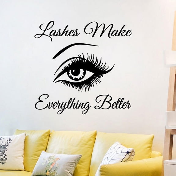 Girlsshop Removable Lashes Eye Quote Diy Pvc Wall Sticker Home Decal Mural Room Decoration