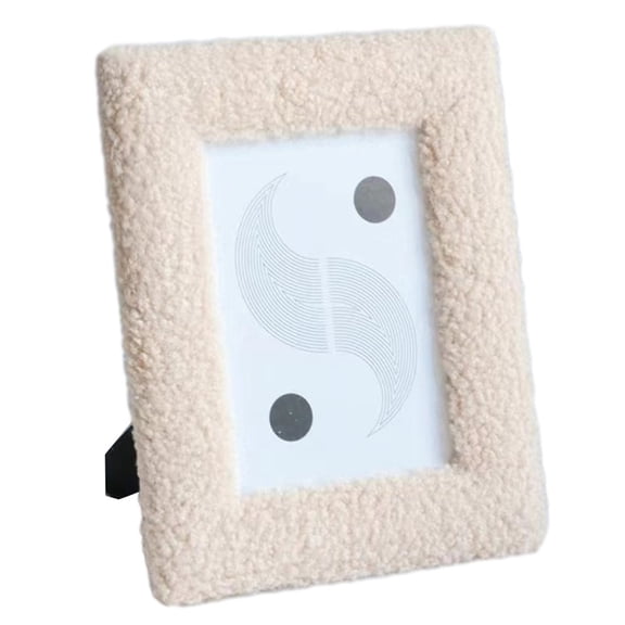 Girlsshop Simple And Fresh Square Photo Frame Exquisite Velvet Table 6 Inch Photo Frame,apricot