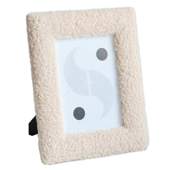 Girlsshop Simple And Fresh Square Photo Frame Exquisite Velvet Table 6 Inch Photo Frame,apricot