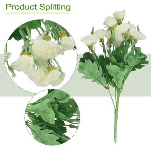 Girlsshop Simulated Carnation Mother'S Day 10 Carnation Flowers Home Decoration,Milk white