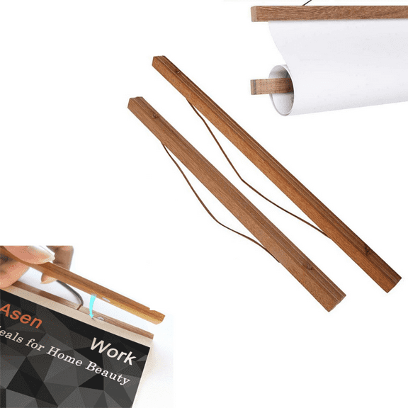 Girlsshop Walnut Magnetic Wooden Photo Picture Frame Wall Diy Poster Scroll Paint Hanger,51cm