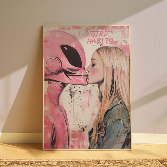 Girly Alien Preppy Room Living Room Home Decor Wall Art