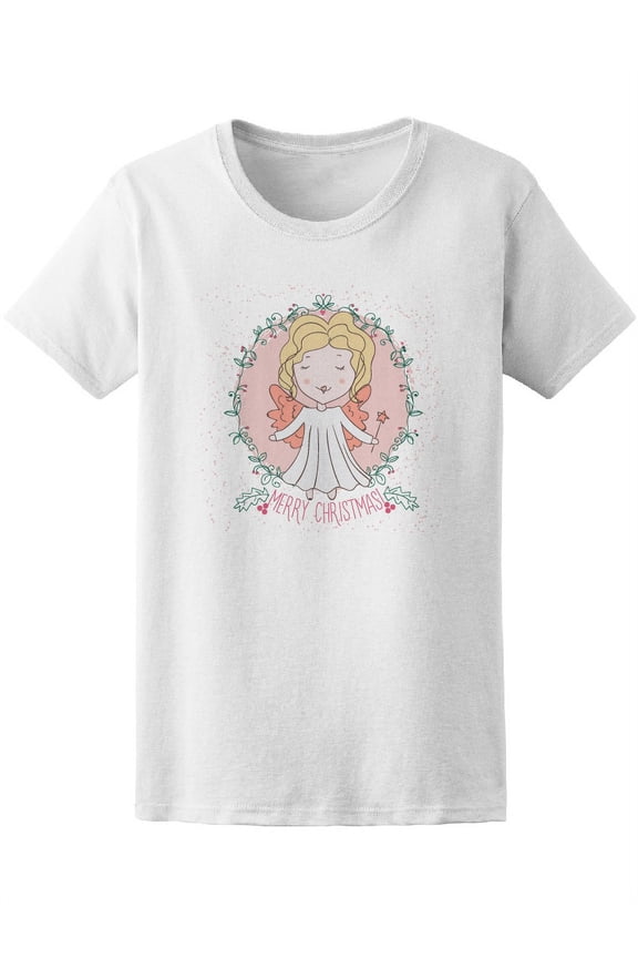 Girly Angel In A Floral Wreath Tee Women's - Women T-Shirt, 2XL