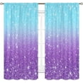 thumbnail image 1 of Girly Blue Purple Curtains 42W x 63L Inch Rod Pocket Not Glitter Colorful Teal Spot Girls Bedroom Decor Ombre Turquoise Dots Mermaid Princess Living Room Window Drapes Fabric 2 Panel, 1 of 5