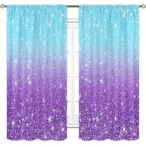 Girly Blue Purple Curtains 42W x 63L Inch Rod Pocket Not Glitter Colorful Teal Spot Girls Bedroom Decor Ombre Turquoise Dots Mermaid Princess Living Room Window Drapes Fabric 2 Panel
