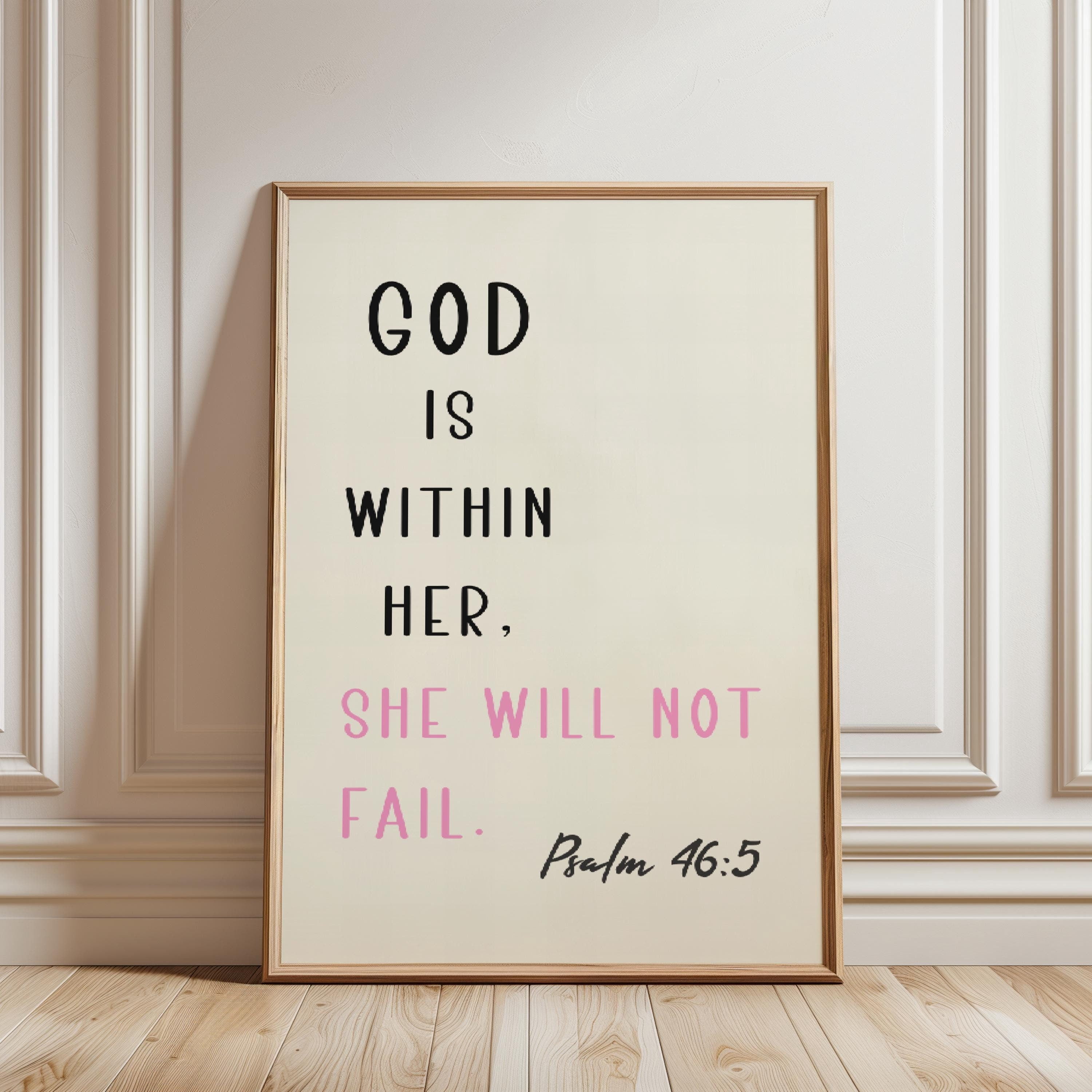 Girly Christian Art Pink Christian Bible Verse Prints Aesthetic ...