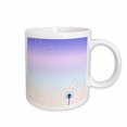 thumbnail image 1 of 3drose, Girly Dandelion Seed Head Flower with Flying Seeds in Lilac Purple Sunrise, 15oz Mug, 1 of 6