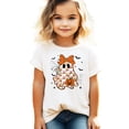 thumbnail image 1 of Girly Ghost & Orange Bow Shirt for Kids and Toddlers Cute Halloween Graphic T-Shirt Natural Shirt Youth Small, 1 of 5