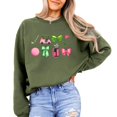 thumbnail image 1 of Girly Golf Graphics Sweatshirt for Women Preppy Golfing Sweater Army Green Sweatshirt Adult X-Large, 1 of 7