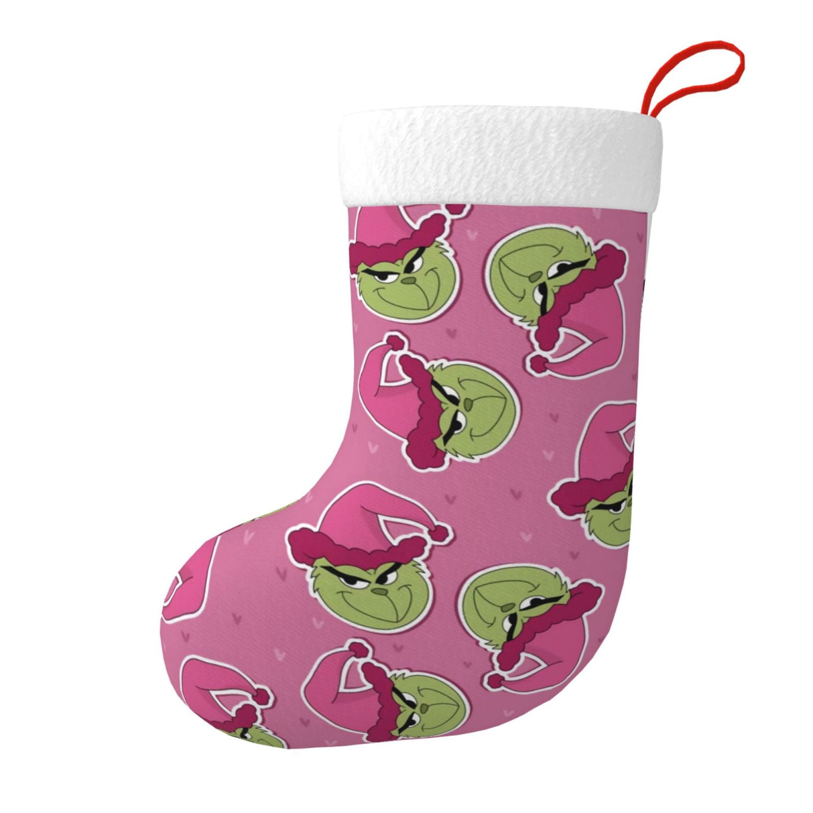 Girly Grinch Christmas Stocking 18 Inch,Girly Grinch Stockings Decorations For Family Holiday ...