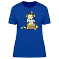 thumbnail image 1 of Girly Monkey With Easter Eggs T-Shirt Women -Image by Shutterstock, Female Medium, 1 of 2