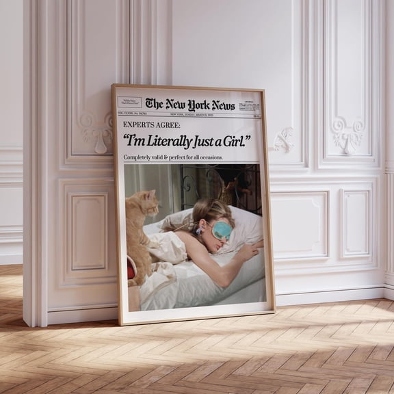 Girly New York News Retro Magazine Cover Dorm Bathroom Poster, Unframed Poster