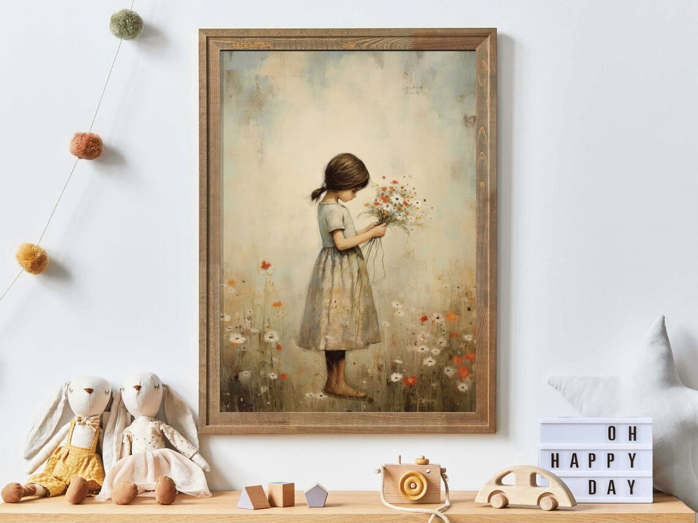 Girly Nursery Vintage Girls Room Decor, Floral Nursery Print, Rustic ...
