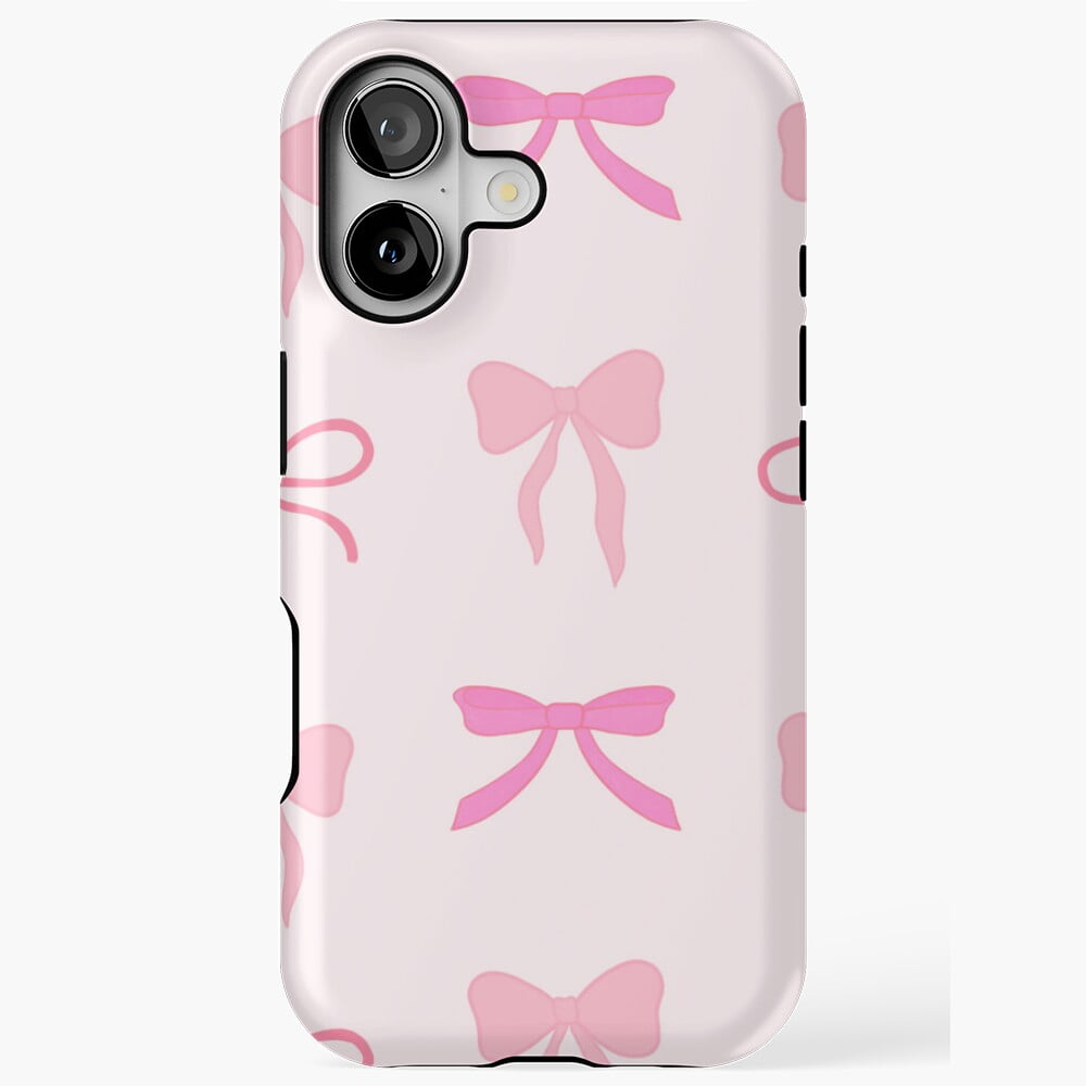Girly Pink Bows Seamless Pattern Phone Case 17 16 15 14 13 12 11 Pro ...
