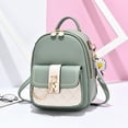 thumbnail image 1 of Girly Pink and White Backpack with Diamond Lock Design and Daisy Pendant Versatile Backpack, 1 of 8