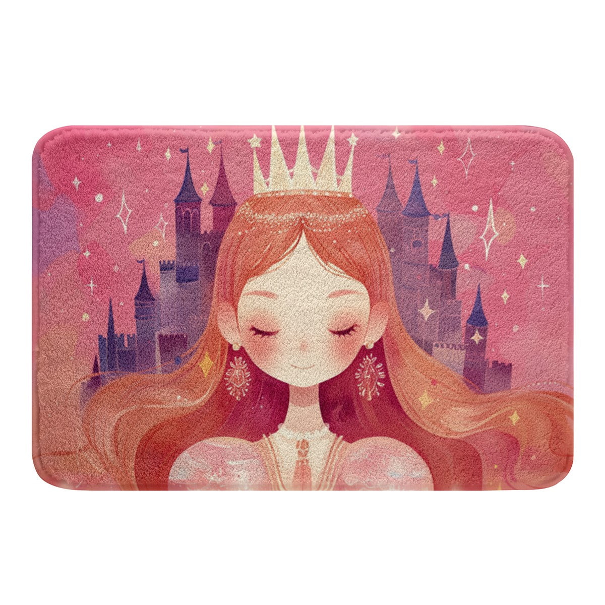 Girly Princess Bathroom Rugs 16"X 24",Little Girl Castle Bath Mat for ...