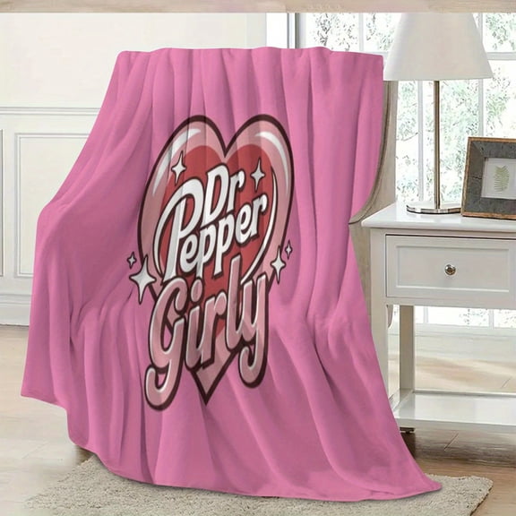 Girly Printed Plush Throw Blanket, Soft Oversized Gift for Family Friends, for Sofa Bed, Office Nap, Travel Camping Cozy Blanket