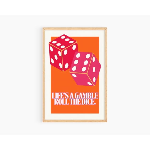 Girly Prints Dice Poster Preppy Dopamine Dorm Wall Art, Unframed Paper Poster 8x10in