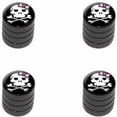 thumbnail image 1 of Girly Skull And Crossbones Tire Rim Wheel Aluminum Valve Stem Caps, Multiple Colors, 1 of 1