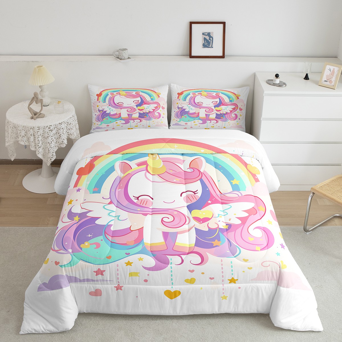 girly-unicorn-comforter-set-twin-rainbow-unicorn-bedding-set-bedroom