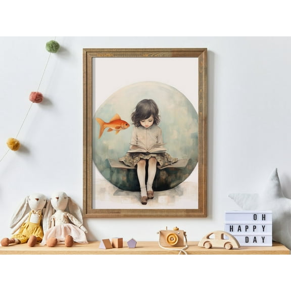 Girly Wall Art Print, Vintage Girls Room Print, Read Decor, Art For Little Girls, Quirky & Whimsical Girls Bedroom Decor, Girl Art Wall Art, Modern Wall Decor, 8x12 UNFRAMED